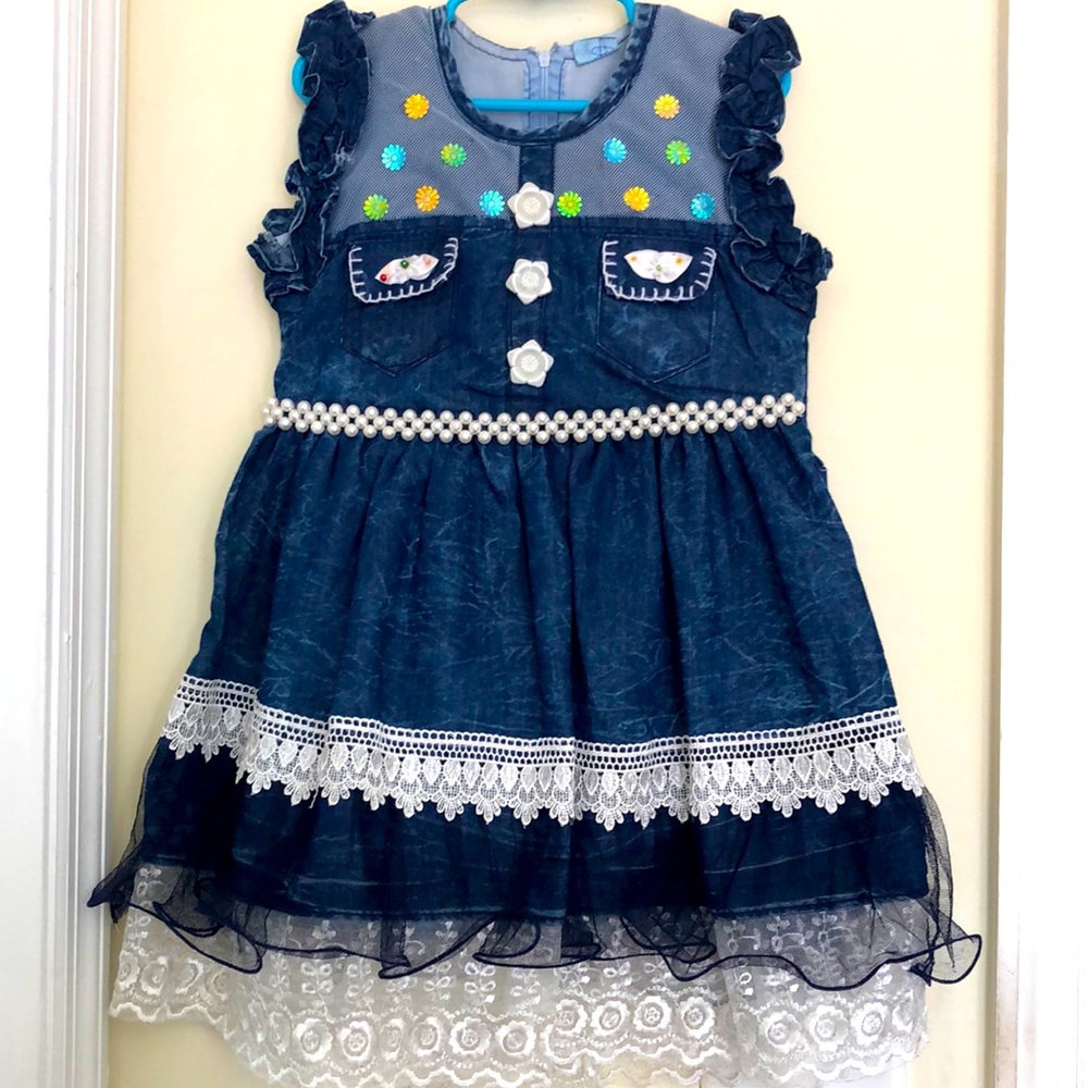 Toddler Girls Blue Denim Dress
